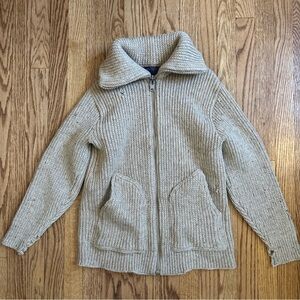 Vtg PENDLETON Full Zip Shetland Wool Sweater Tan Cardigan Men’s M USA *FLAWS